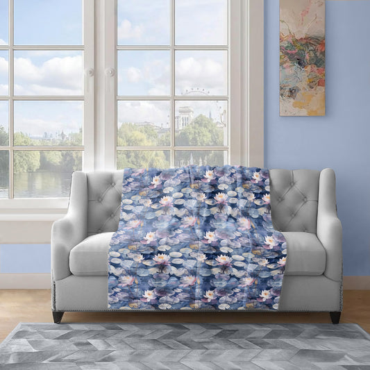 Midnight Lilies Light Weight Fleece Blanket