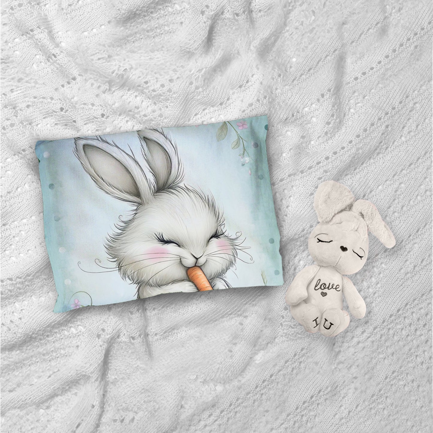 Mint Green Baby Animal Bunny Cot Set