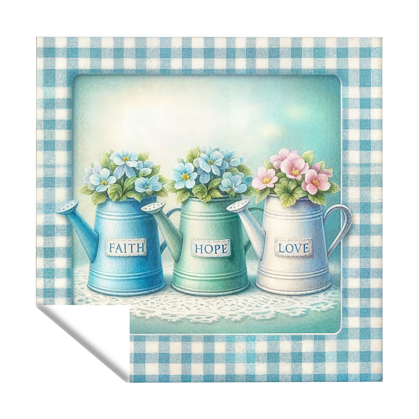 Mint Green Kettles Square Tablecloth