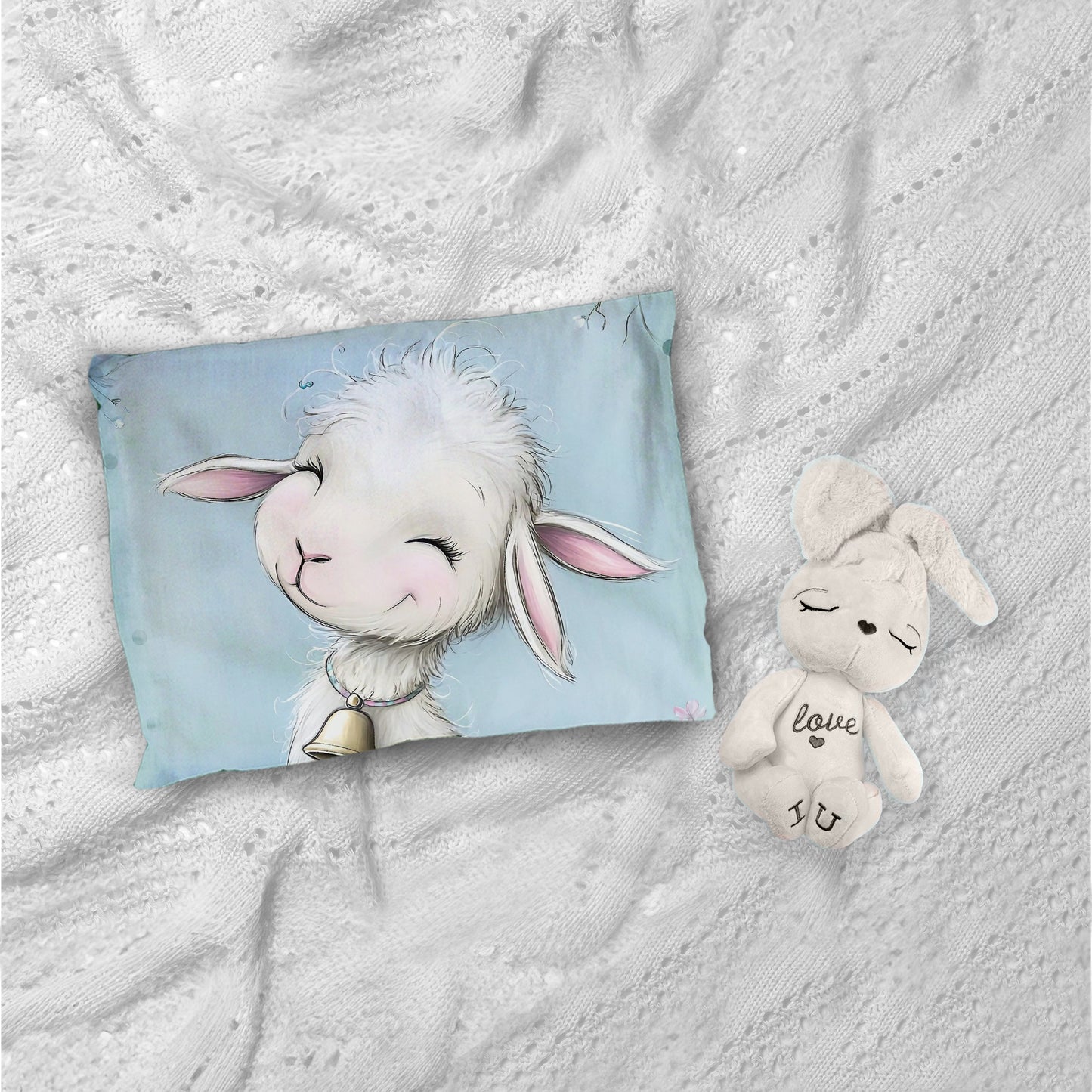 Mint Green Lamb Cot Set