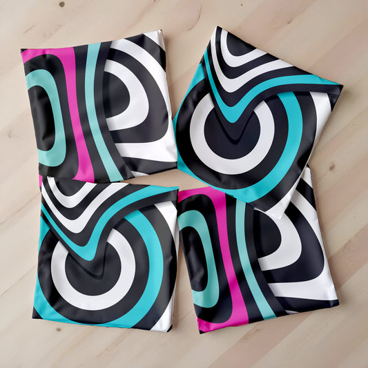 Modern Wave Pattern Luxury Scatter Covers (Set of 4)