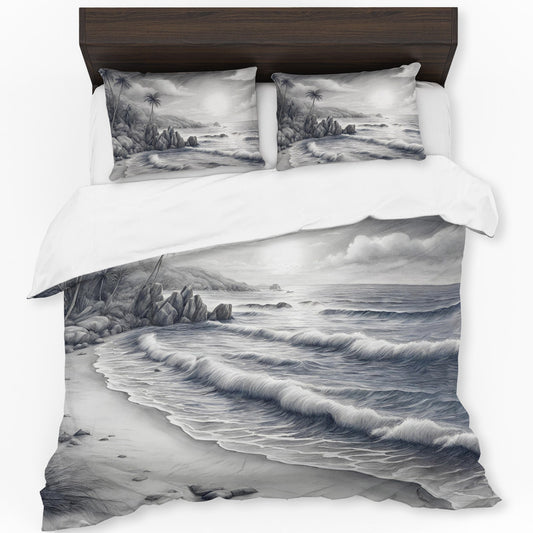 Monochrome Tides Duvet Cover Set by Nathan Pieterse