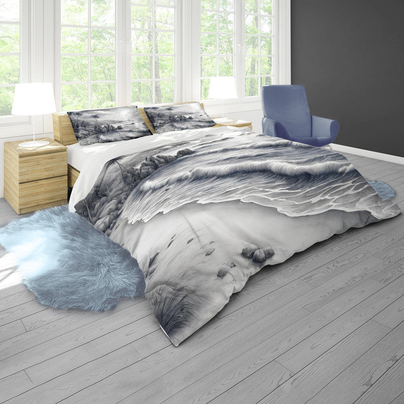 Monochrome Tides Duvet Cover Set by Nathan Pieterse