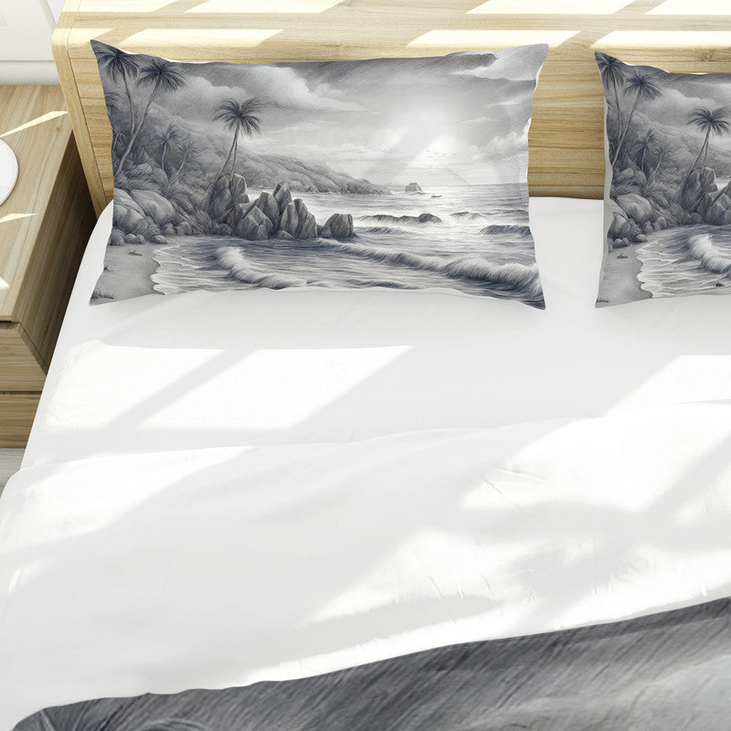 Monochrome Tides Duvet Cover Set by Nathan Pieterse