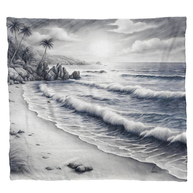 Monochrome Tides Light Weight Fleece by Nathan Pieterse