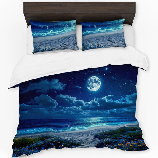 Moon Beach Duvet Cover Set