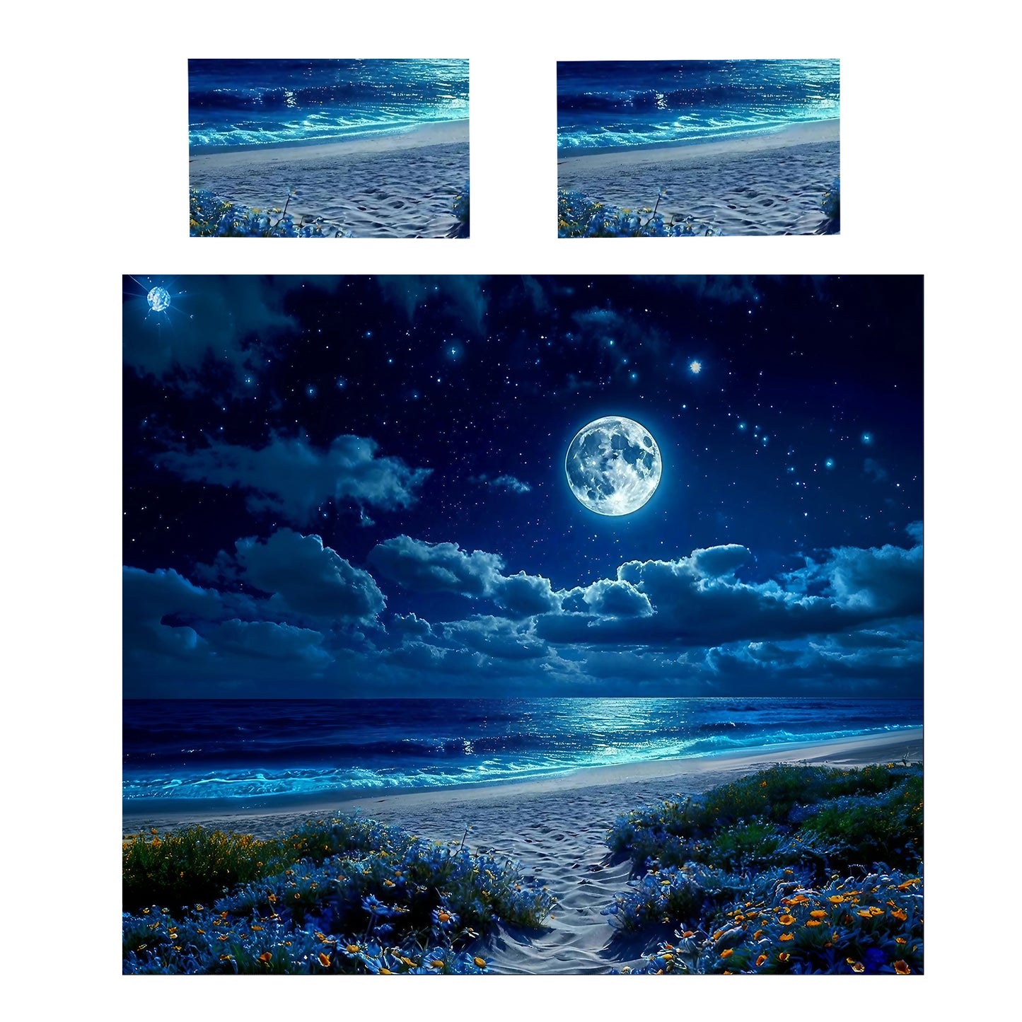 Moon Beach Duvet Cover Set