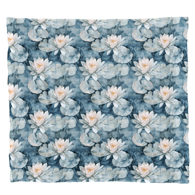 Moonlit Lilies Light Weight Fleece Blanket