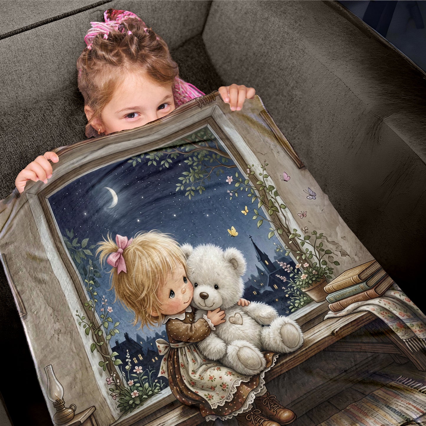 Moonlit Hugs Toddler Fleece Blanket
