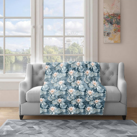 Moonlit Lilies Light Weight Fleece Blanket