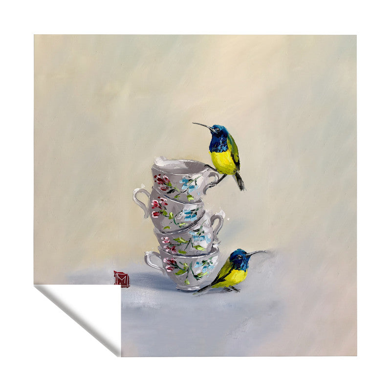 Morning Chirp Chai Square Tablecloth by Juanette Menderoi