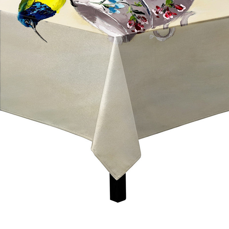 Morning Chirp Chai Square Tablecloth by Juanette Menderoi