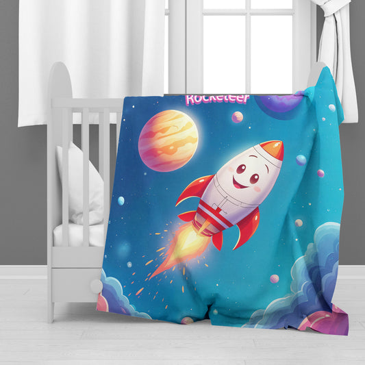 My Little Rocketeer Minky Blanket