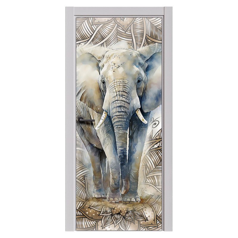 Mystical Elephant Door Decoupage