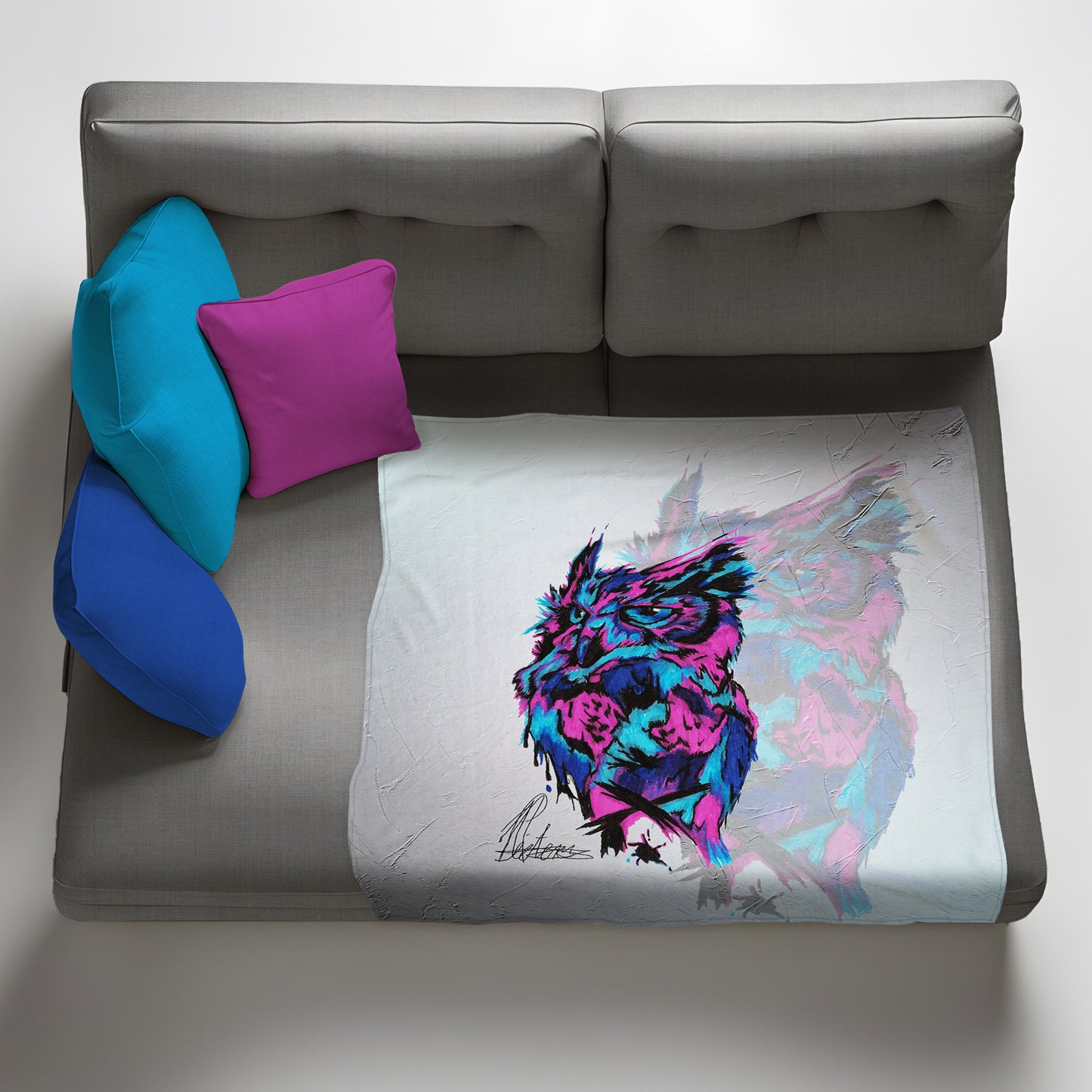 Bright Owl Light Weight Fleece Blanket by Nathan Pieterse