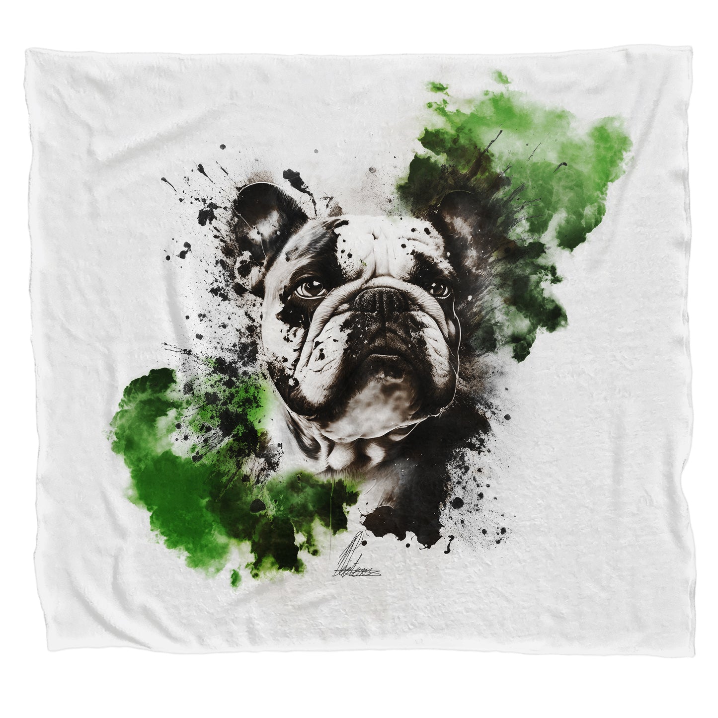 Bulldog Light Weight Fleece Blanket By Nathan Pieterse