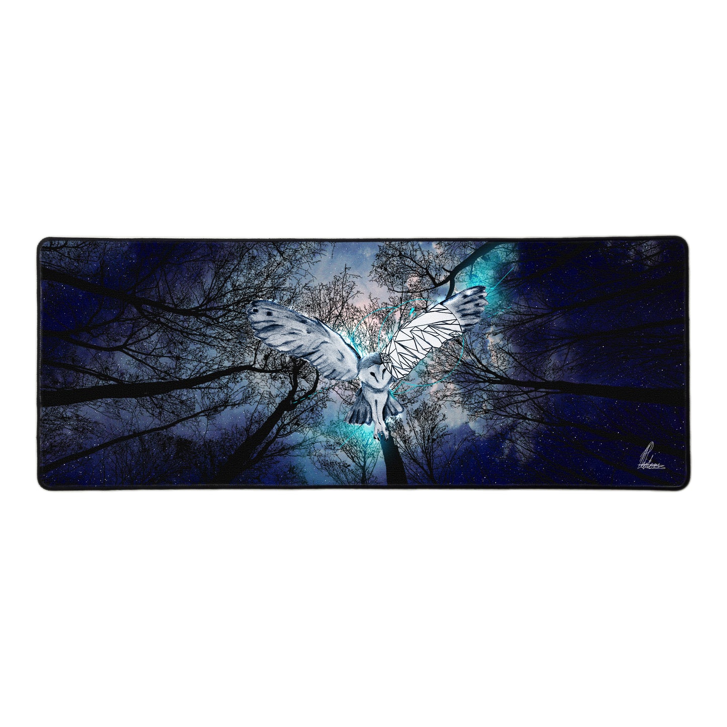 Diving Owl By Nathan Pieterse Large Desk Pad