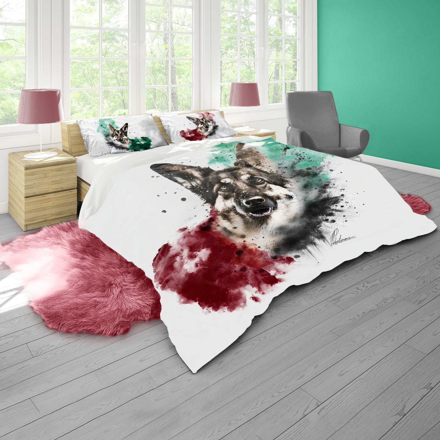 German Shepherd By Nathan Pieterse Duvet Cover Set