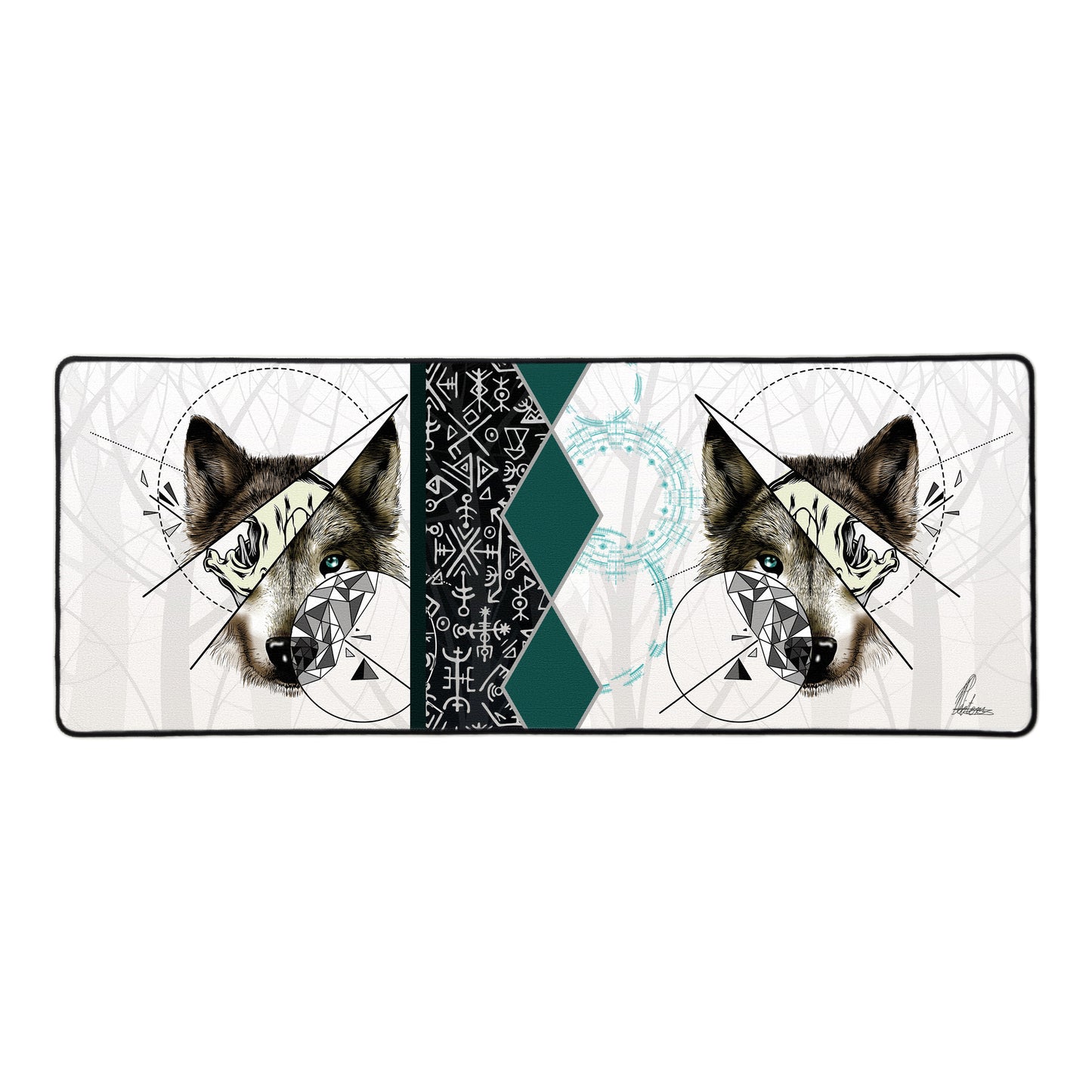 Shattered Wolf By Nathan Pieterse Large Desk Pad