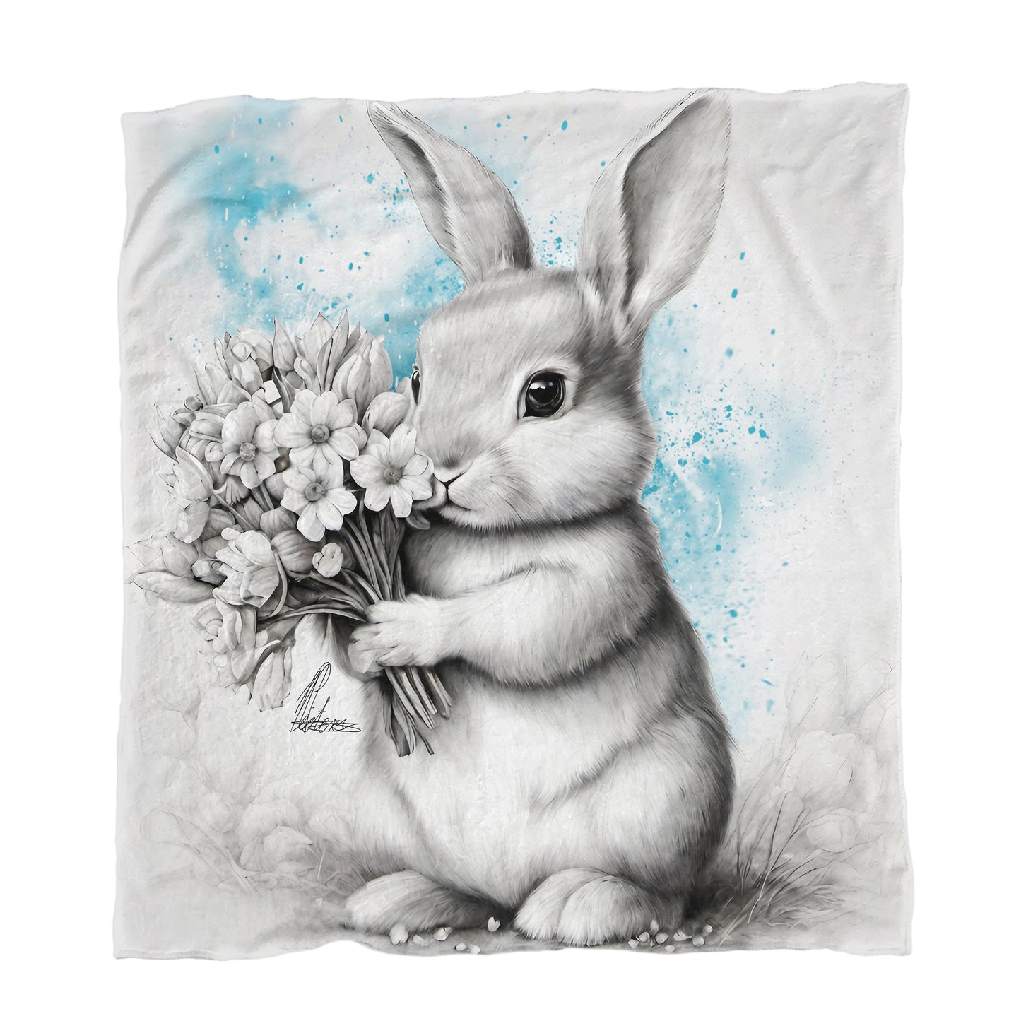 Blue Baby Bunny Minky Blanket By Nathan Pieterse