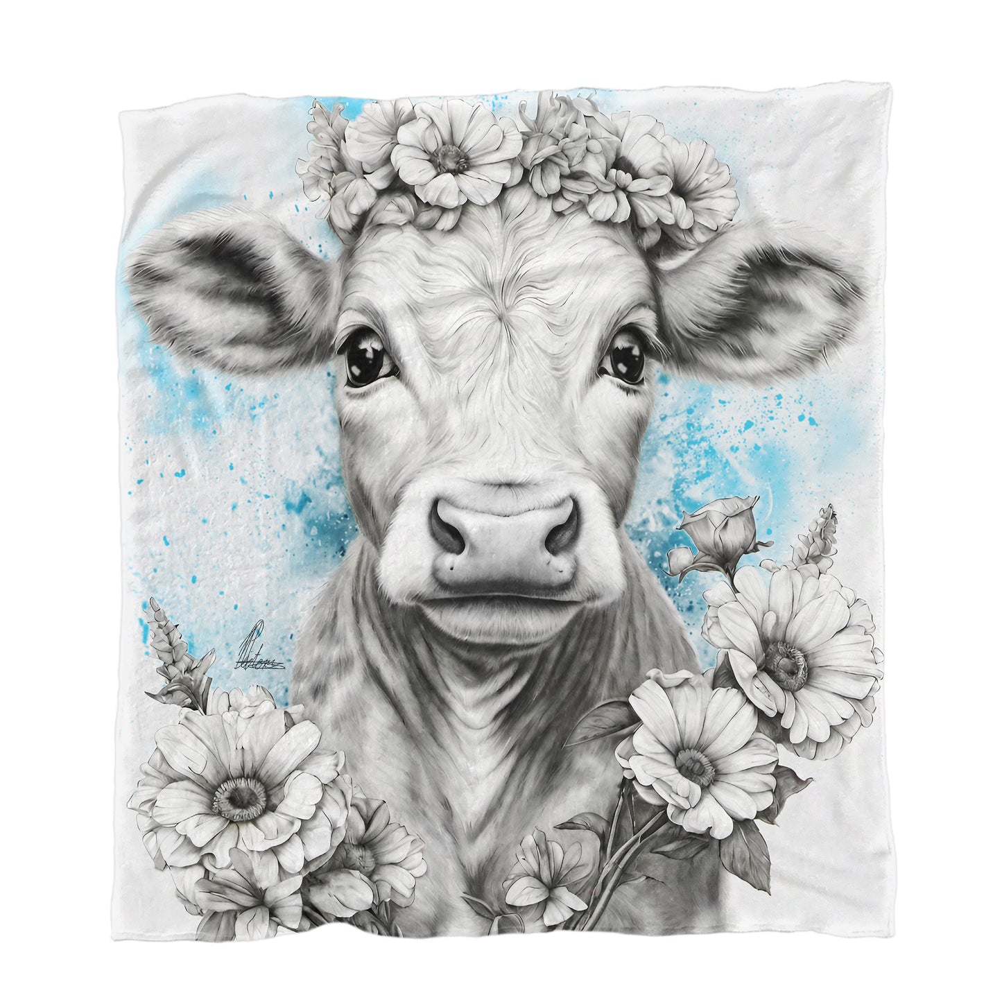 Blue Baby Cow Minky Blanket By Nathan Pieterse