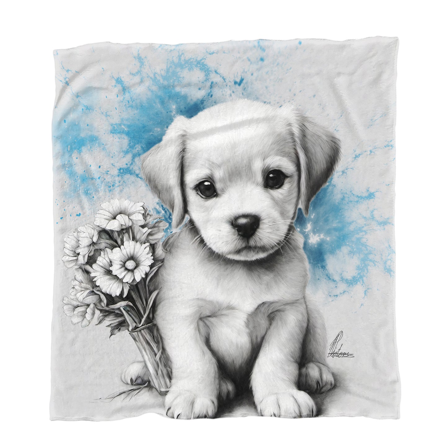 Blue Puppy Minky Blanket By Nathan Pieterse