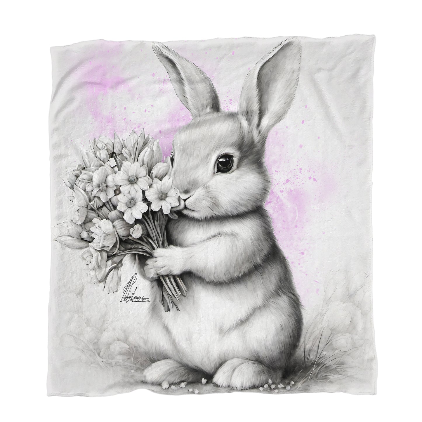 Pink Baby Bunny Minky Blanket By Nathan Pieterse