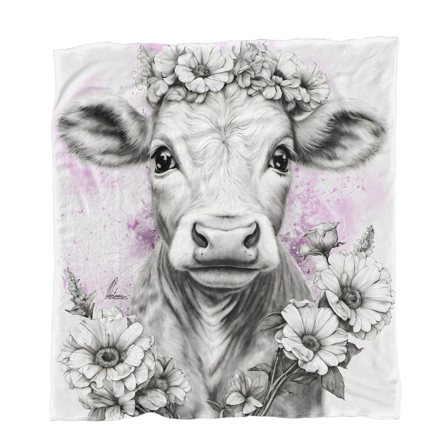 Pink Baby Cow Minky Blanket By Nathan Pieterse