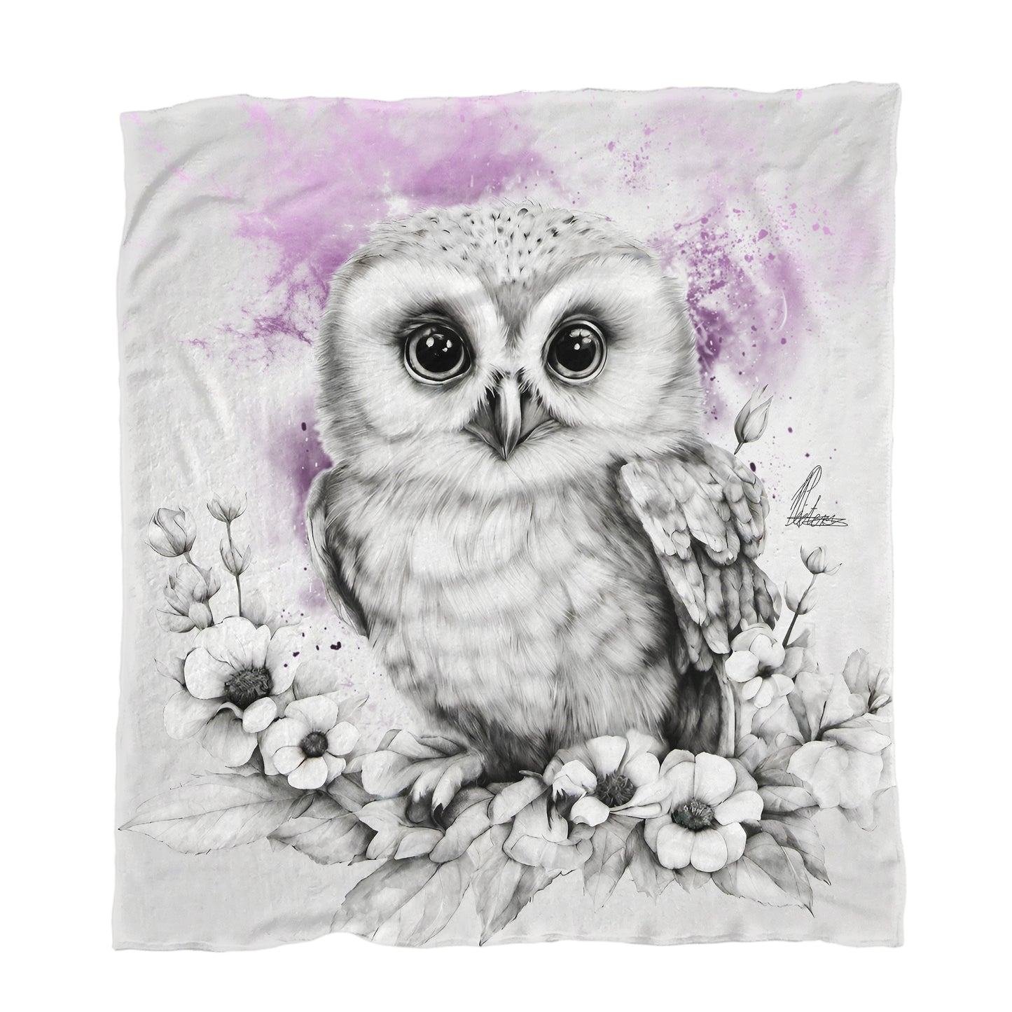 Pink Baby Owl Minky Blanket By Nathan Pieterse