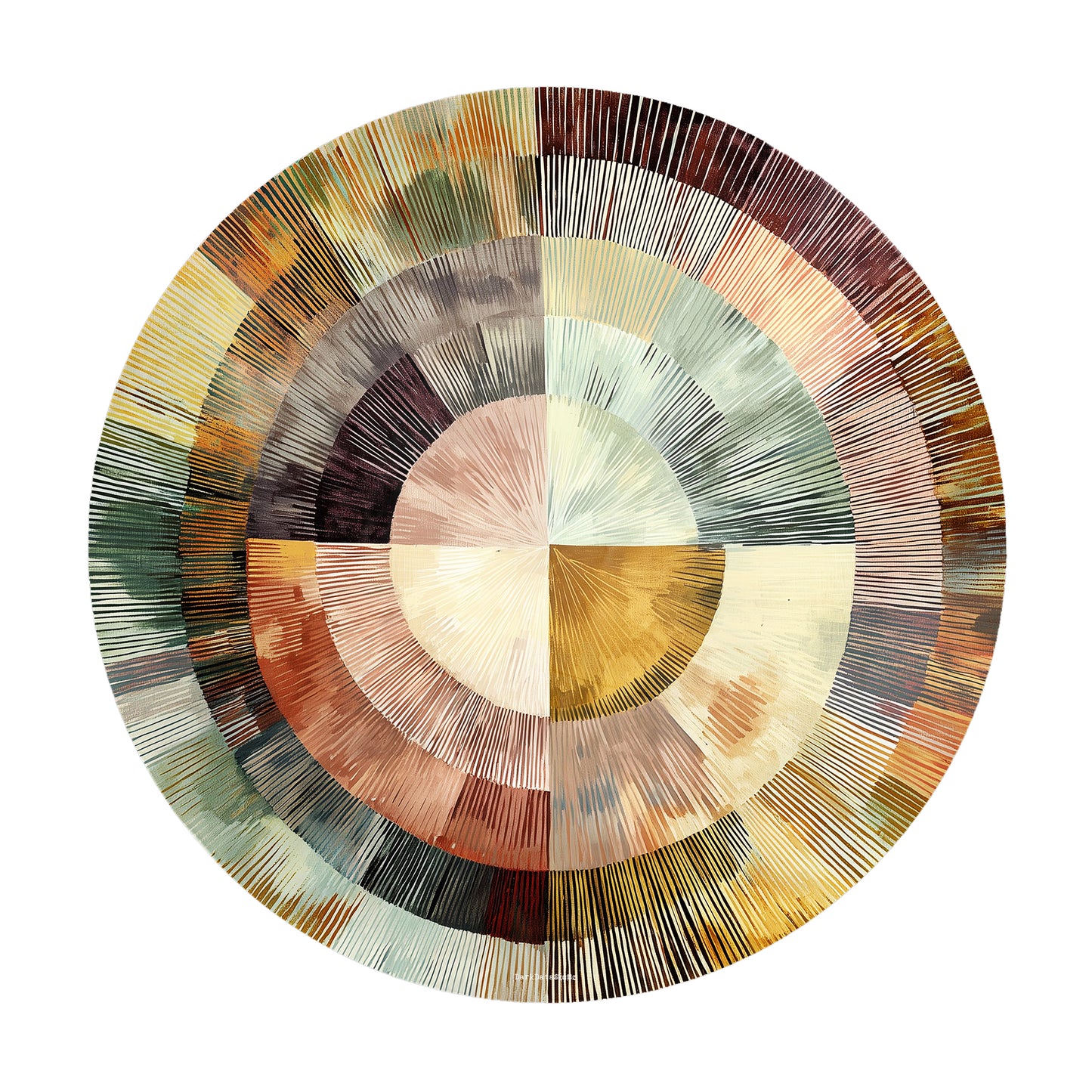 Ndebele Sunburst Round Tablecloth by Wikus Schalkwyk