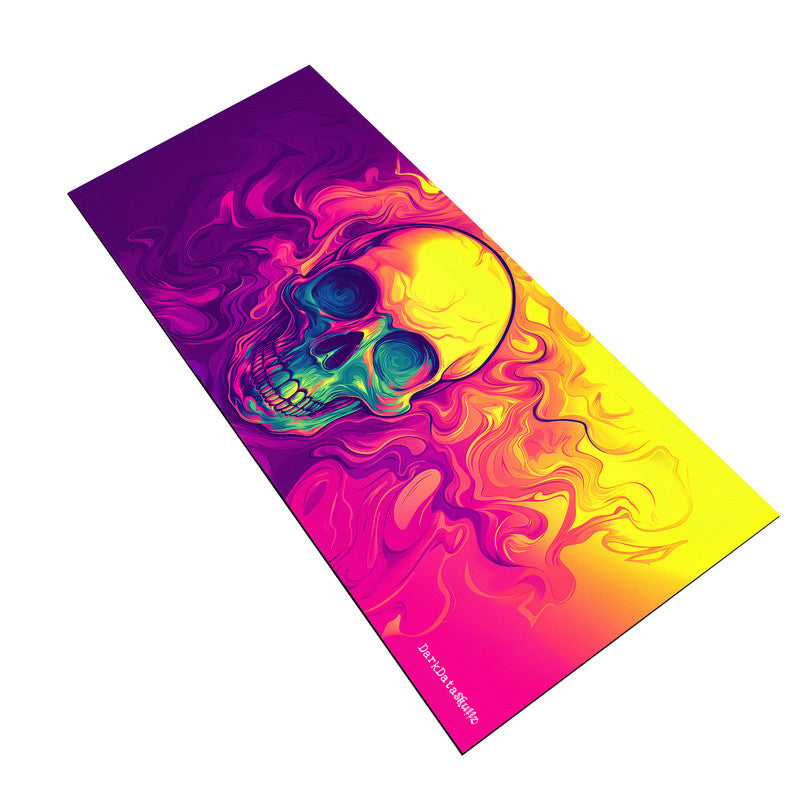 Neon 70s Trippy DMT Skul Desk Pad by Wikus Schalkwyk