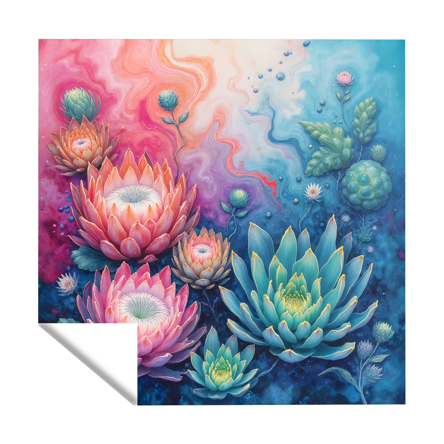 Neon Botanica Square Tablecloth