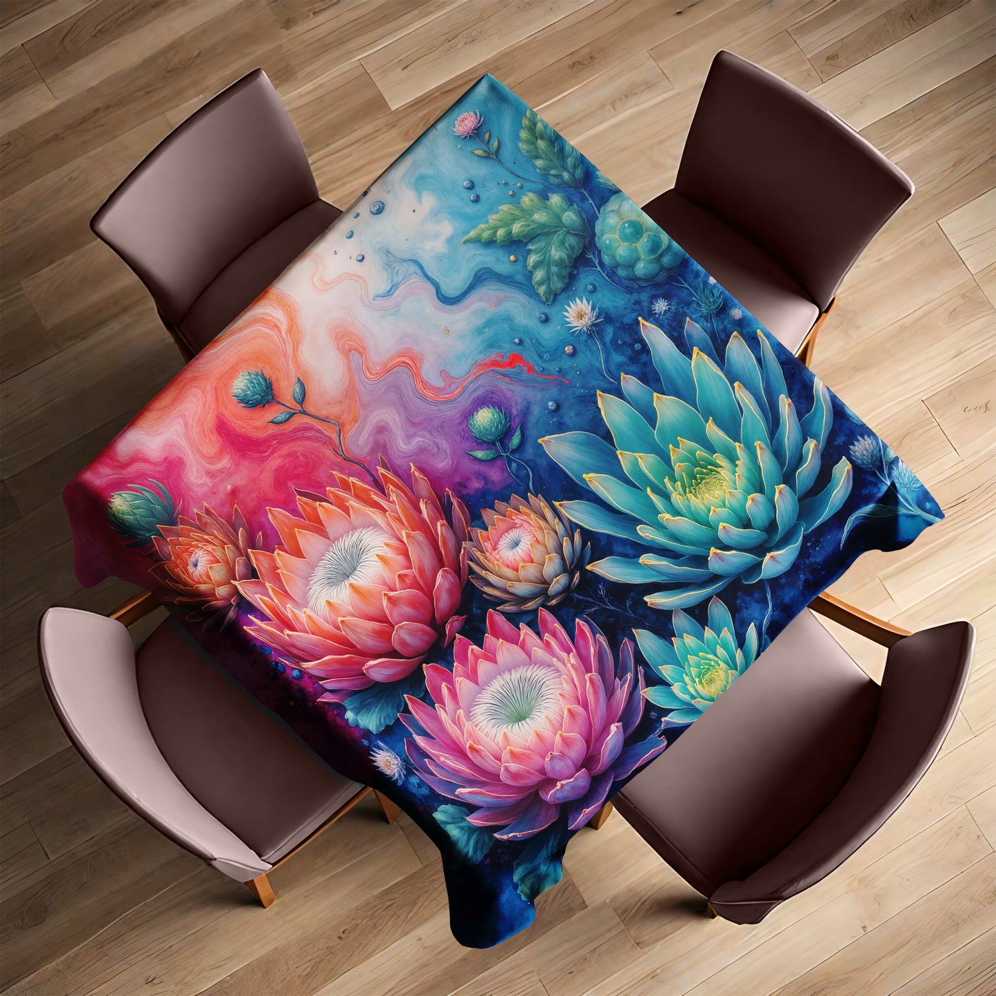 Neon Botanica Square Tablecloth