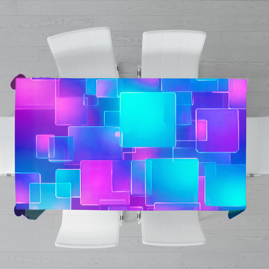 Neon Cubism Rectangle Tablecloth