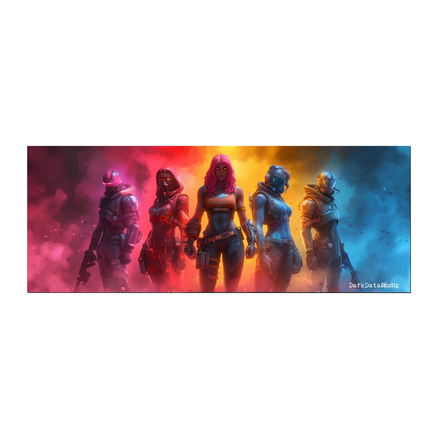 Neon Fortnite by Wikus Schalkwyk Large Desk Pad