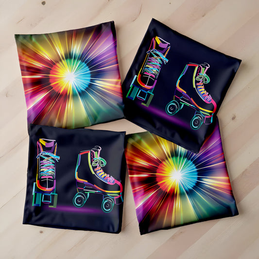 Neon Roller Skates Luxury Scatter Covers (Set of 4)