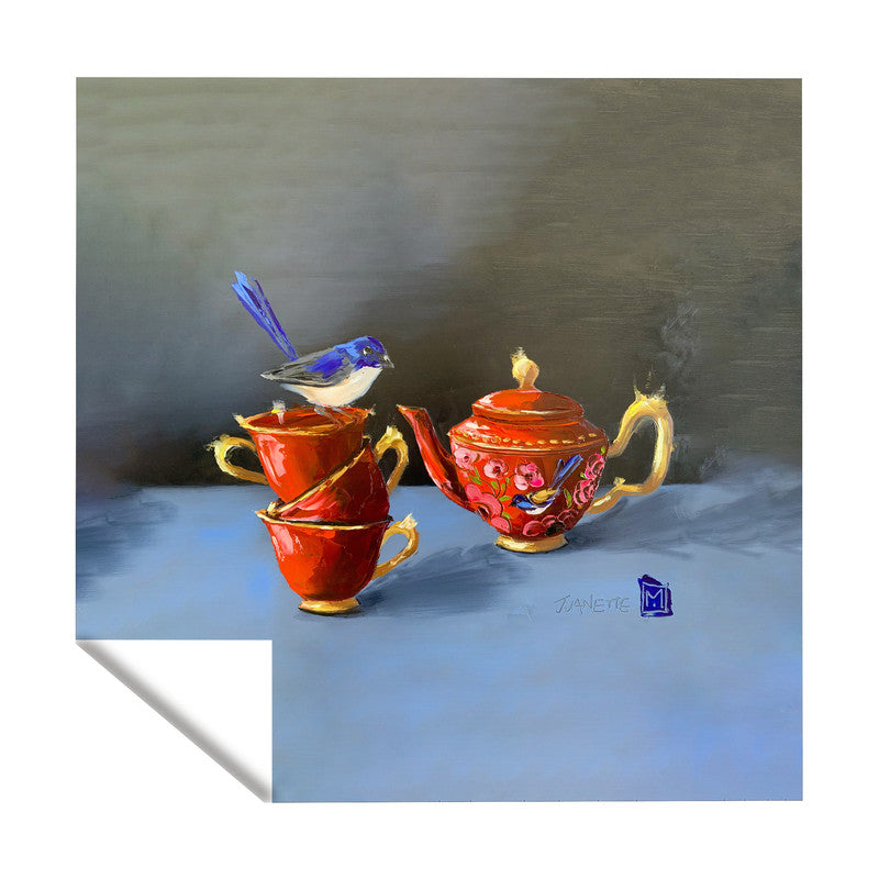 Nestled with Tea Square Tablecloth by Juanette Menderoi