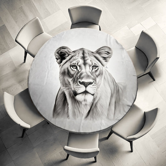 Noble Essence Lioness Round Tablecloth by Nathan Pieterse