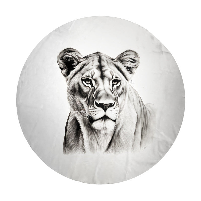 Noble Essence Lioness Round Tablecloth by Nathan Pieterse