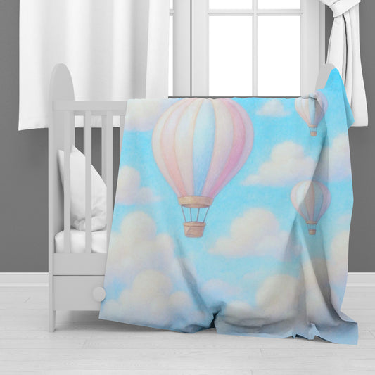 Nursery Clouds & Balloons Minky Blanket by Nathan Pieterse