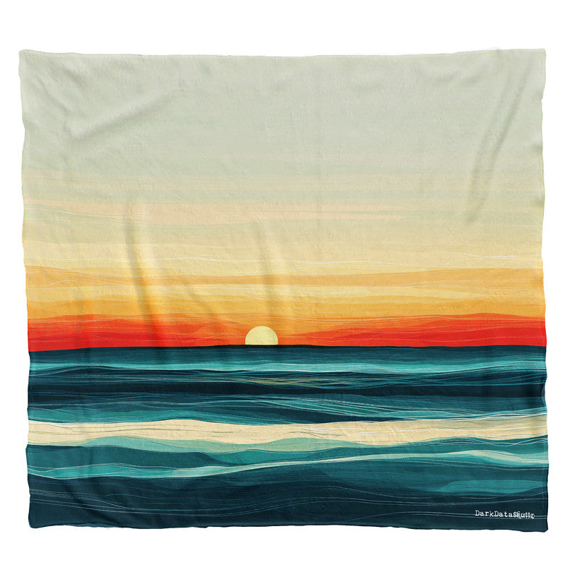 Ocean Sunset Light Weight Fleece Blanket by Wikus Schalkwyk