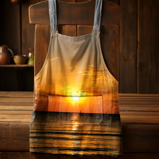 Ocean Sunset Medium Length Apron