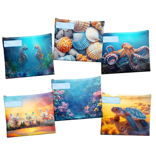 Ocean Theme Subject Savvy Book Bags Set of 6