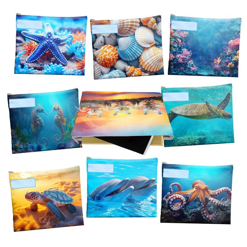 Ocean Theme Subject Savvy Book Bags Set of 9
