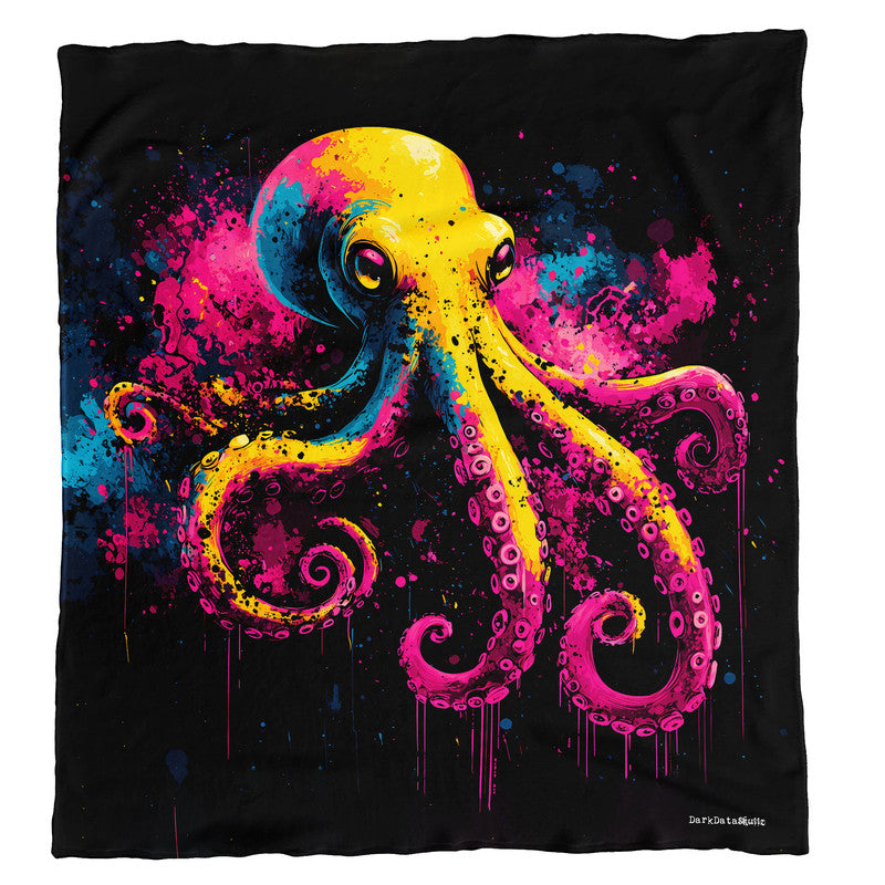 Octopus Light Weight Fleece Blanket by Wikus Schalkwyk