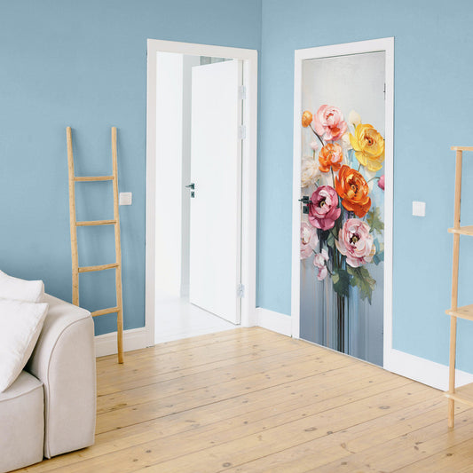Oil Painted Colourfull Floral Door Decoupage