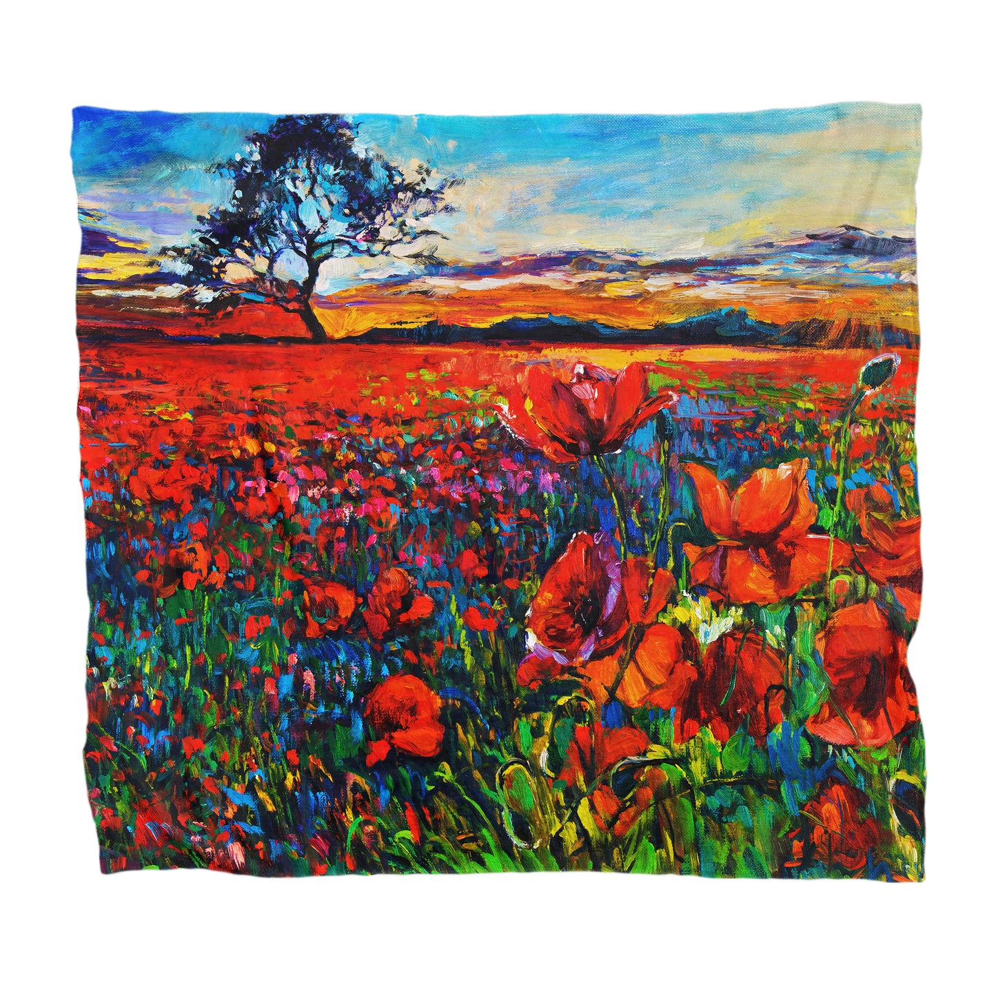Oil Painted Floral Field Fleece