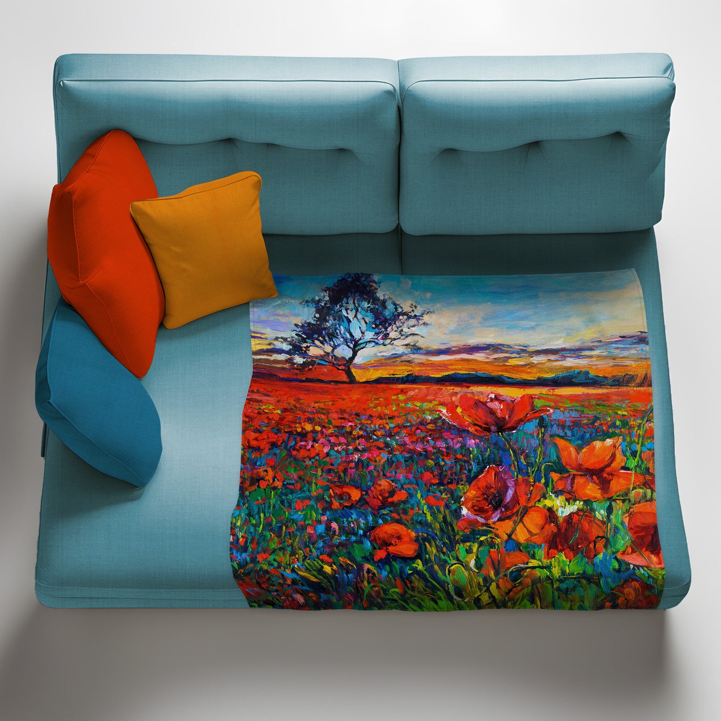 Oil Painted Floral Field Fleece