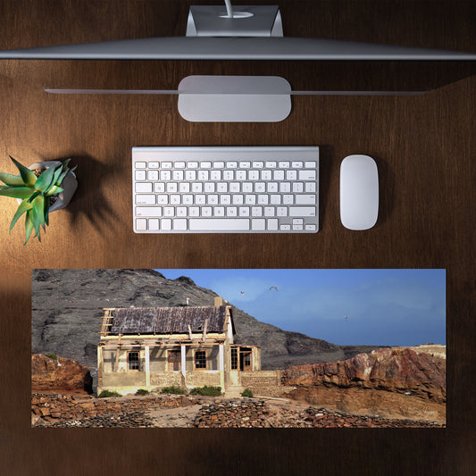 Old Building on Coast Desk Pad by Fanie Heymans