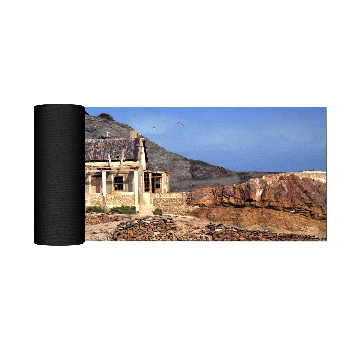 Old Building on Coast Desk Pad by Fanie Heymans